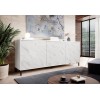 MARMO 3D chest of drawers 200x45x80,5 cm white matt/marble white