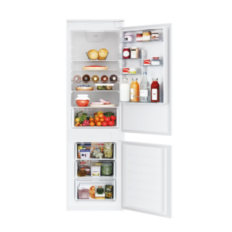 Candy Refrigerator | CBL3518EVW | Energy efficiency class E | Built-in | Combi | Height 177.2 cm | Fridge net capacity 190 L | Freezer net capacity 73 L | Display | 38 dB | White