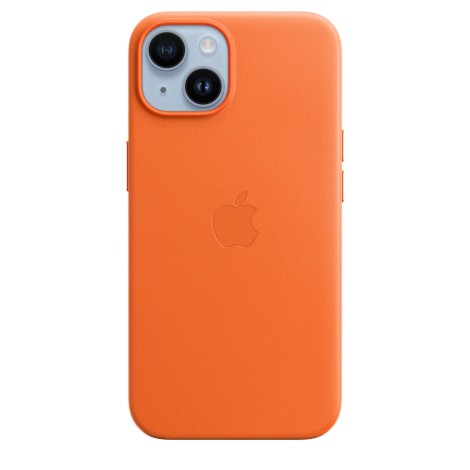 Apple | iPhone 14 Leather Case with MagSafe | Case with MagSafe | Apple | iPhone 14 | Leather | Orange