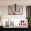 Maclean electric TV mount, ceiling mount, Tuya support, max. VESA 800x400, reg. in pos. +90°~-90°, for TV 43-86", max. 45kg, MC-109 T