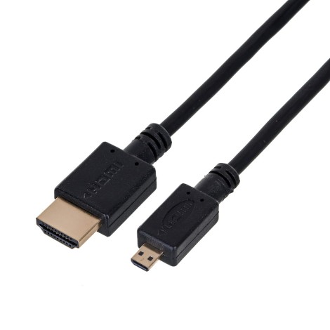 CABLE HDMI-MICRO HDMI 1.8M/V.2.0 BLK CC-HDMID-6 GEMBIRD