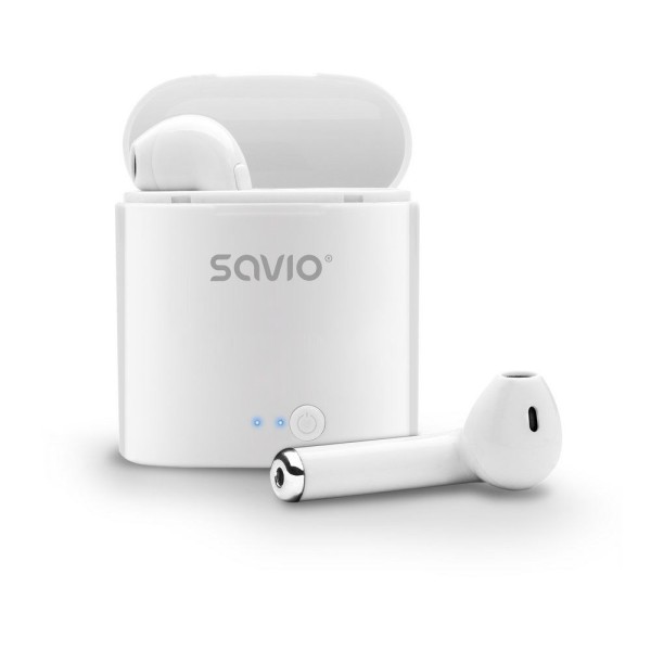 Savio TWS-01 Wireless Bluetooth Earphones, White