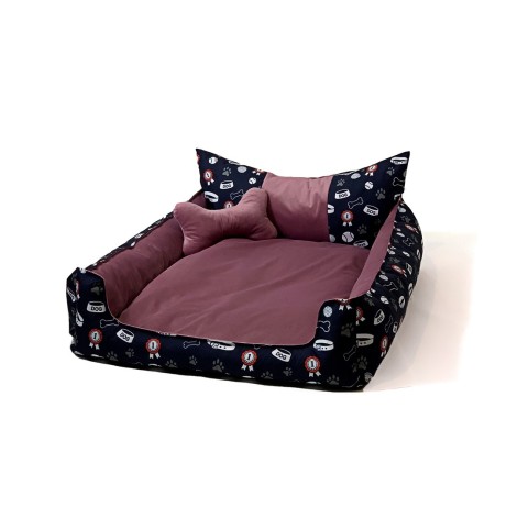 GO GIFT Dog and cat bed XL - pink - 100x80x18 cm