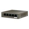 Tenda TEF1105-4-63W network switch Unmanaged Fast Ethernet (10/100) Power over Ethernet (PoE) Desktop/Wall-Mounting Grey