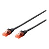 CAT 6 U-UTP | Patch cord | PVC AWG 26/7 | Black | 2 m | Modular RJ45 (8/8) plug