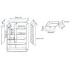 Cama S6 SOHO display cabinet 80x41x192 cashmere + black
