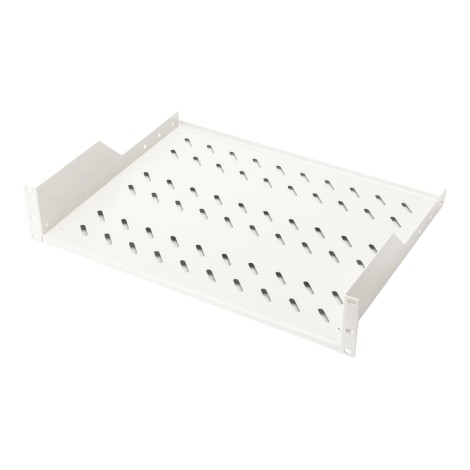 Digitus | Fixed Shelf for Racks | DN-97610 | White | Perfect for storage of components which are not 483 mm (19”) suitable; Slim design which takes space of 2 height units; Easy and quick to mount or dismount; Load capacity: 25 kg; Dimensions:  88 x 482 x
