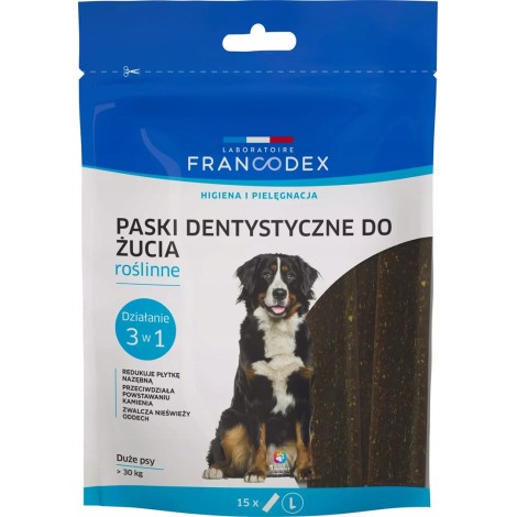 FRANCODEX Paski do gryzienia L na brzydki zapach z pyska 502,5 g/15 szt