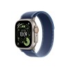Apple 49mm Blue/Bright Blue Trail Loop - S/M - Natural Titanium Finish