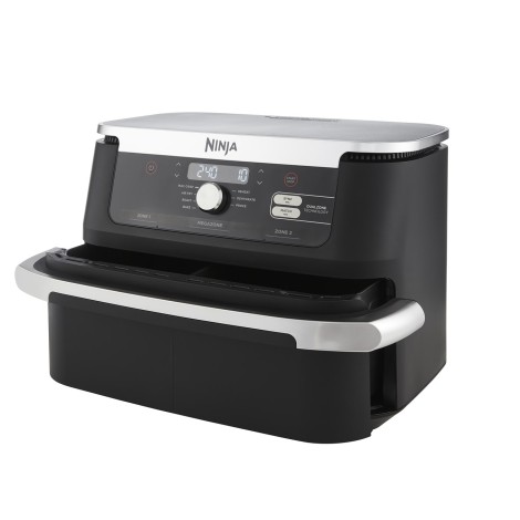 Ninja AF500EU fryer Double 10.4 L Stand-alone 2470 W Hot air fryer Black, Stainless steel