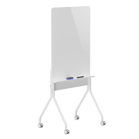 Ergo Office mobile dry erase board, vertical orientation, white, single sided, with shelf, board dimensions 1190x790mm, ER-305