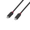 CABLE USB4 240W TYPE C 0.5M/BLACK LINE 37000 LINDY
