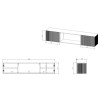 Cama RTV cabinet ROTA 183x35x37 white matt + black fireplace