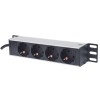 Intellinet 10" 1U Rackmount 4-Way Power Strip - German Type", With Power Indicator, No Surge Protection, 1.8m Power Cord