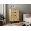 SCANDI 4S SLIM OAK ARTISAN CHEST OF DRAWERS