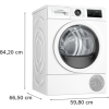 Bosch Dryer Machine with Heat Pump | WTU876IHSN | Energy efficiency class A++ | Front loading | 9 kg | LED | Depth 61.3 cm | White