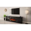 RTV GRANERO + fireplace cabinet 200x56.7x35 black/black gloss