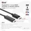 CABLE DP TO HDMI 3M/M/M CAC-1087 CLUB3D