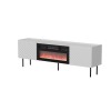 Cama LUCCA TV cabinet 180x40x59 white + black fireplace