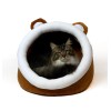 GO GIFT cat bed - brown-white - 40x45x34 cm