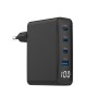 CHARGER USB 100W 4PORT GAN/TA-UC-PDQC100LCD-01-BK GEMBIRD