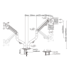 Gembird MA-DA2-02 Adjustable desk 2-display mounting arm (tilting), 17”-32”, up to 8 kg