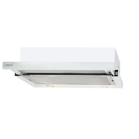 CATA | Hood | TF 2003 600 GWH | Telescopic | Energy efficiency class C | Width 60 cm | 390 m³/h | Mechanical control | LED | White Glass