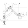 Maclean 2 monitor mount, gas spring, 17"-32", 2-10kg, black, MC-134