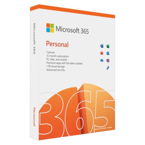 Microsoft | 365 Personal | QQ2-01897 | M365 Personal | FPP | License term 1 year(s) | English | EuroZone Medialess