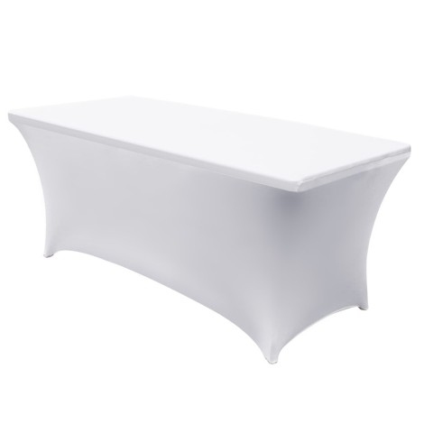 GreenBlue GB371 Elastic Tablecloth Catering Table Cover White, 180x75x74cm, Spandex