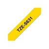 Brother | TZe-S631 Strong Adhesive Laminated Tape | Black on Yellow | TZe | 8 m | 1.2 cm