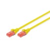 CAT 6 U-UTP | Patch cord | PVC AWG 26/7 | Yellow | 2 m | Modular RJ45 (8/8) plug