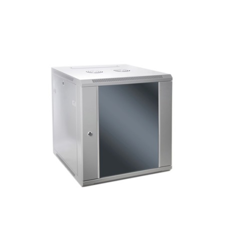 SOMI Networks | 12U, 19″ Network Wall Cabinet | 12U-60/45C | Gray | With Front Glass Doors; Assembled | Depth: 45 cm