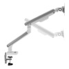 Ergo Office ER-751 Monitor Desk Mount Gas Spring 9kg Adjustable VESA 75x75 100x100 17" - 32" White Silver Clamp Mount Single Arm LED LCD QLED OLED