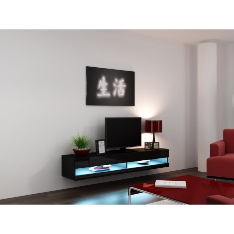 Cama TV stand VIGO NEW 30/180/40 black/black gloss