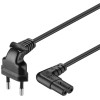 Goobay | 97350 | Euro connection cord, both ends angled | Black Euro male (Type C CEE 7/16) | Device socket C7