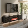 Cama RTV cabinet TULA 183x35x37 black matt + black fireplace