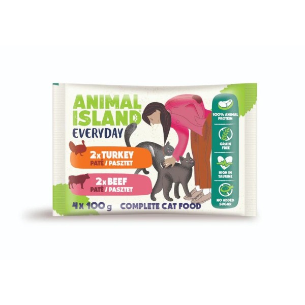 ANIMAL ISLAND wołowina/indyk saszetki dla kota ...