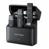 Zestaw 2 bezprzewodowych mikrofonów krawatowych Vention USB-C z etui ładującym czarny