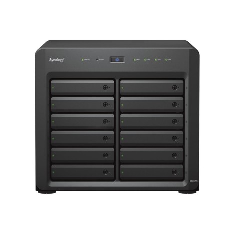 NAS Synology DS2422+; Tower; 12x (3.5" SATA HDD/2.5" SATA HDD/2.5" SATA SSD); AMD Ryzen V1500B;,4 GB DDR4 (max. 32GB),4 x 1GbE RJ-45