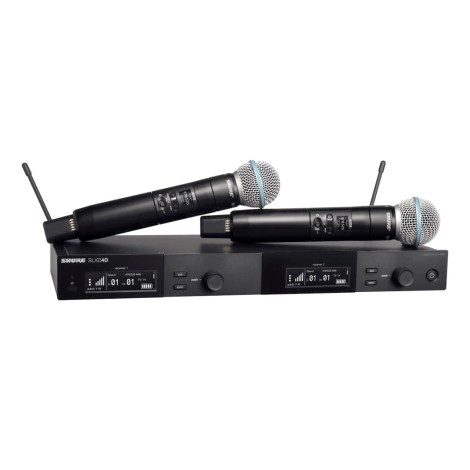 Shure SLXD24DE/B58-G59 - Podwójny cyfrowy system bezprzewodowy z dwoma nadajnikiami/mikrofonami "do ręki"