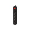 Lanberg Cable Power Strip 3M 5X French Outlets with Switch, Quality-Grade Copper | PS1-05E-0300-BK