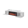 RTV cabinet ROVA with electric fireplace 190x37x48 white/gloss white