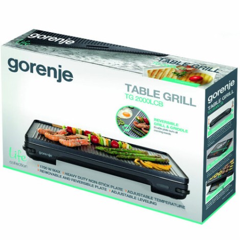 Gorenje | Grill | TG2000LCB | Table | 2000 W | Black