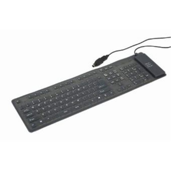 KEYBOARD FLEXIBLE USB ENG/BLACK KB-109F-B GEMBIRD