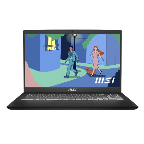 MSI Modern 15 B12MO-686PL Laptop 39.6 cm (15.6") Full HD Intel® Core™ i7 i7-1255U 16 GB DDR4-SDRAM 512 GB SSD Wi-Fi 6 (802.11ax) Windows 11 Home Black