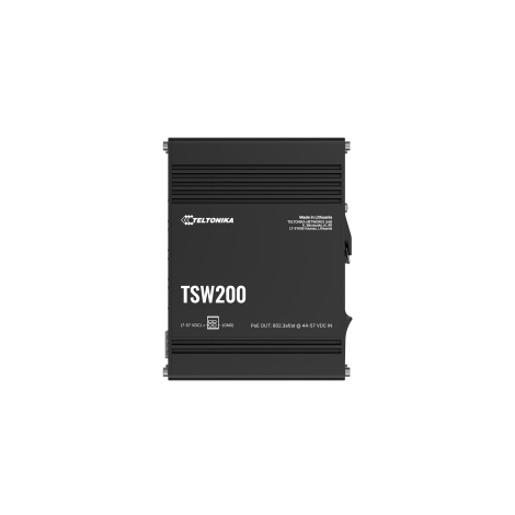 Teltonika TSW200 | Industrial POE+ Ethernet Switch | DIN rail mountable | SFP ports quantity 2 | PoE+ ports quantity 8