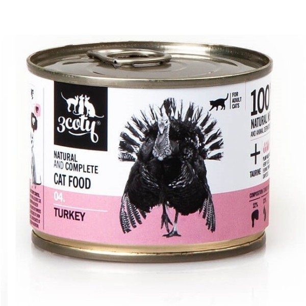 3Coty TURKEY for Adult cats 180g
