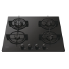 Candy Hob | CVW6BB | Gas on glass | Number of burners/cooking zones 4 | Knobs | Black