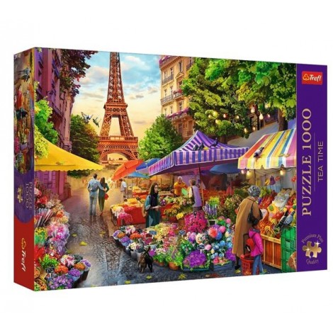 Puzzle 1000 elementów Premium Plus Quality Targ kwiatowy, Paryż